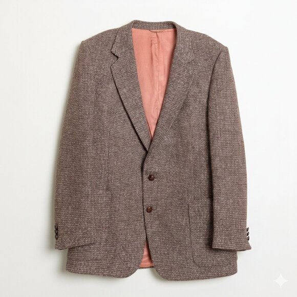 Harris Tweed Other - Vintage Harris Tweed Brown Wool Blazer 40R Handwoven Scotland